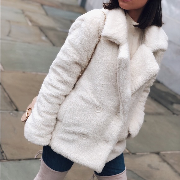 Myra Ivory Faux Fur Teddy Coat - Picture 2 of 8